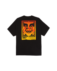 Obey 'Icon Stencil Flame' Tee - Black-2