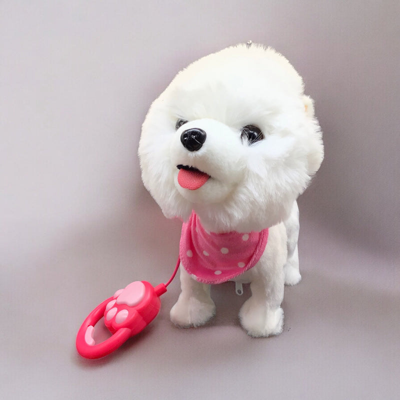 Large Interactive Electric White Walking Dog Plush Toy-2