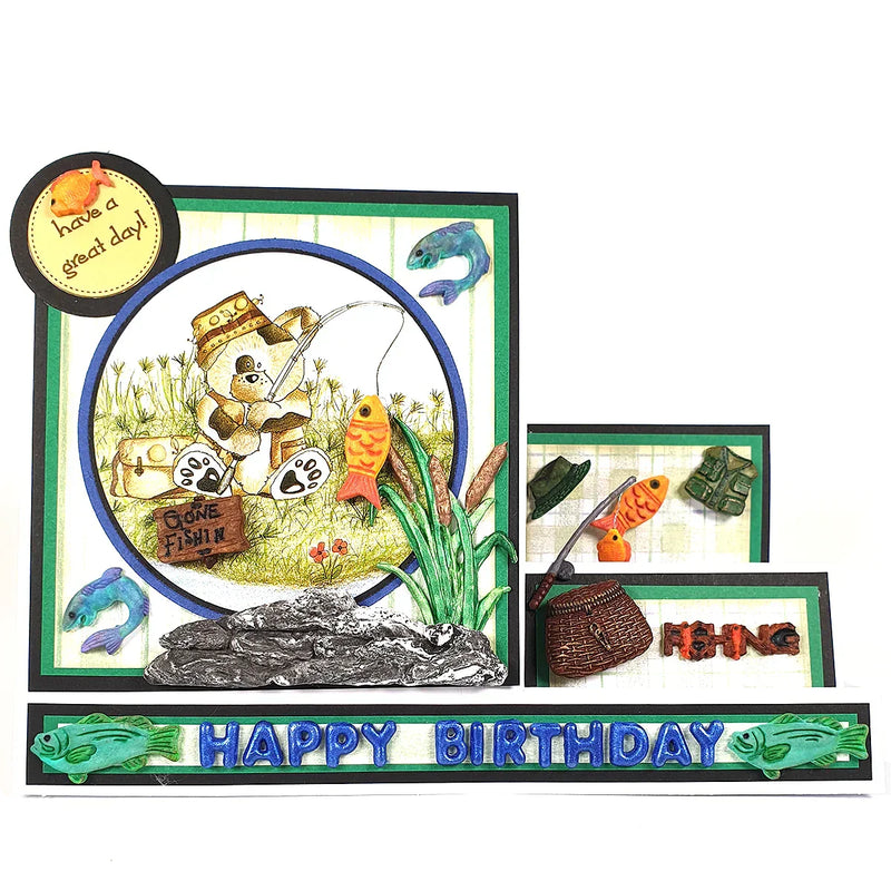 Miniature Gone Fishing Silicone Mould-6