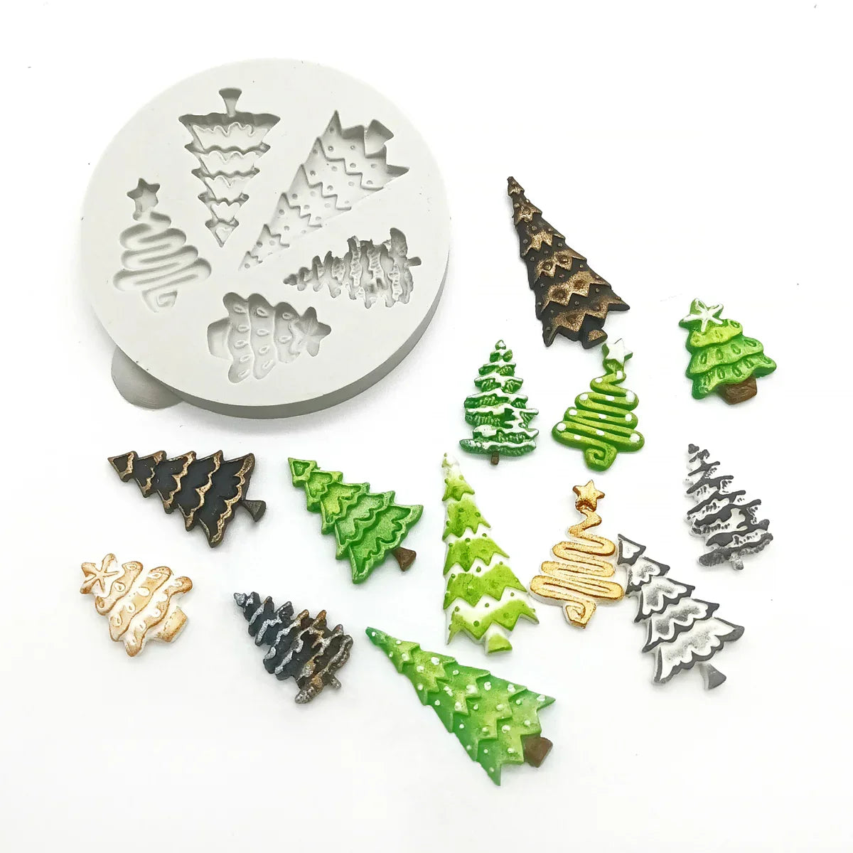 Miniature Christmas Trees Silicone Mould-4