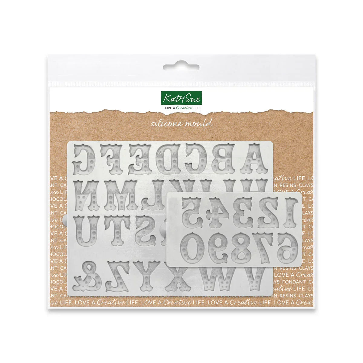 Alphabet et chiffres Zebrawood - Lot de 2 moules en silicone-1