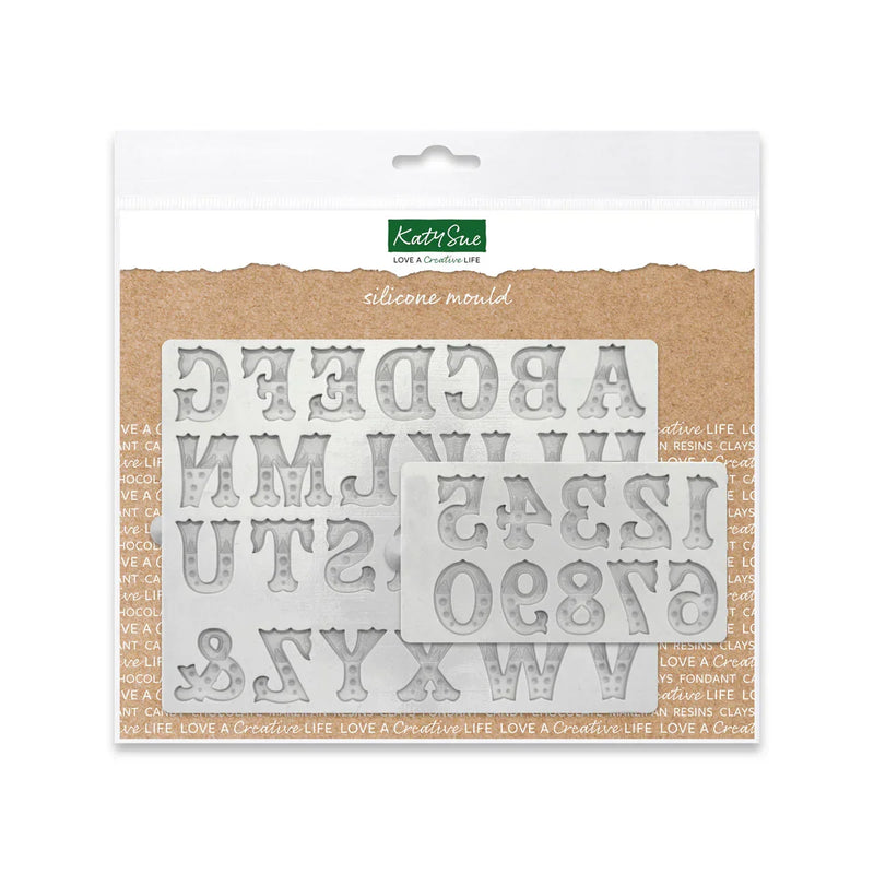 Alphabet et chiffres Zebrawood - Lot de 2 moules en silicone-1