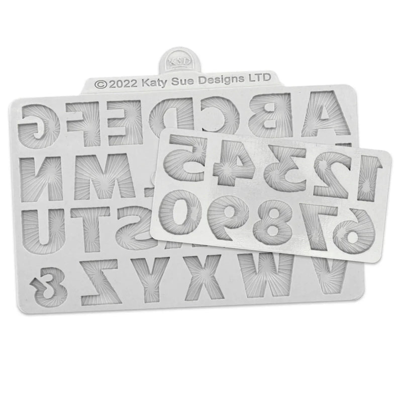 Lot de 2 moules en silicone « Alphabet et Chiffres Starburst »-2