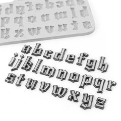 Gothic Font Lowercase Alphabet Silicone Mould-4