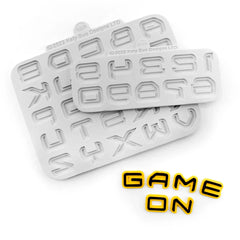 Juego de 2 moldes de silicona con números y letras de ciencia ficción-3