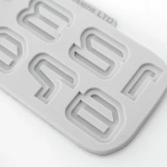 Juego de 2 moldes de silicona con números y letras de ciencia ficción-4