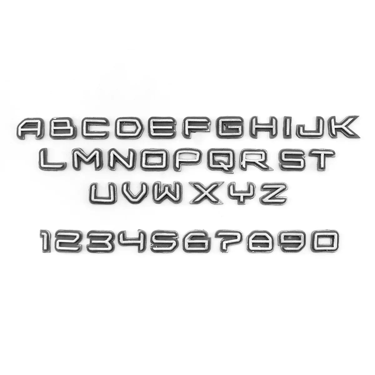 Juego de 2 moldes de silicona con números y letras de ciencia ficción-5
