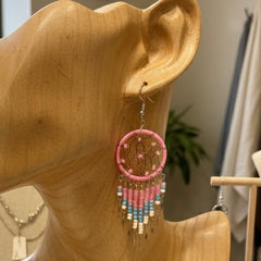 Light pink/celeste Dreamcatcher Dangles-1