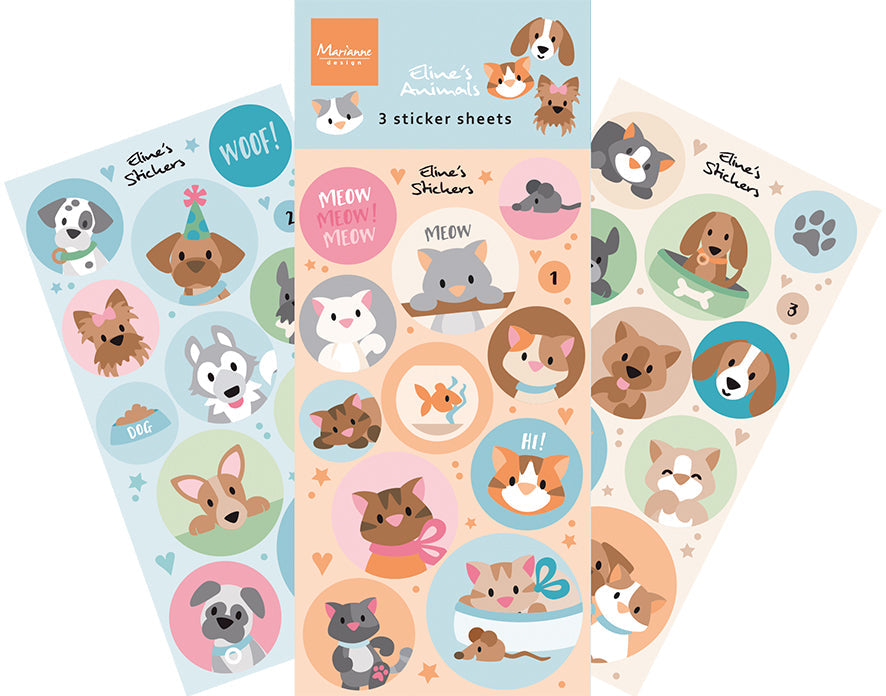 Marianne Design Stickers - Eline's Cats & Dogs-1