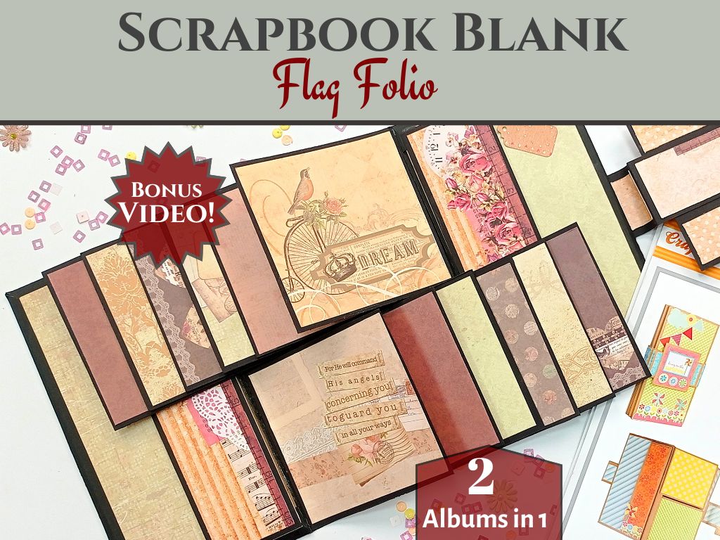 CrafTreat Scrapbook Blanks - Flag Folio - Black & Kraft Color-1