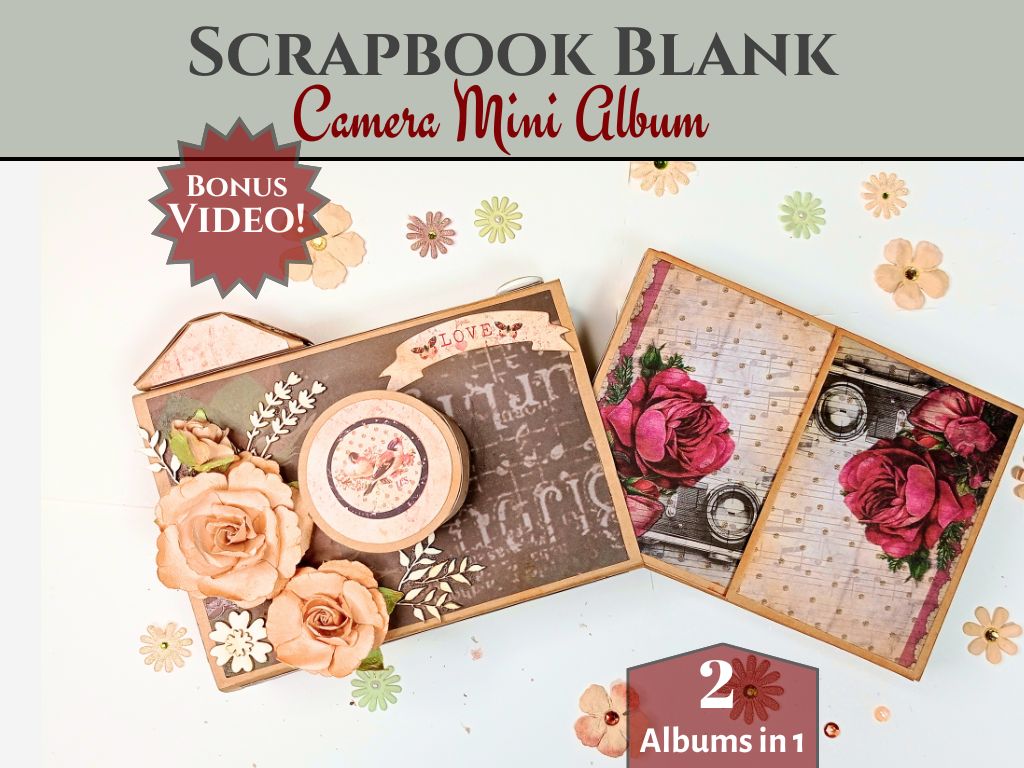 CrafTreat Scrapbook Blanks - Matchbox Camera - Black & Kraft Color-1