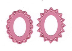 Cameo Dies - Two Star Flower Oval Frames - Jumbo-1