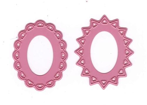 Cameo Dies - Two Star Flower Oval Frames - Jumbo-1