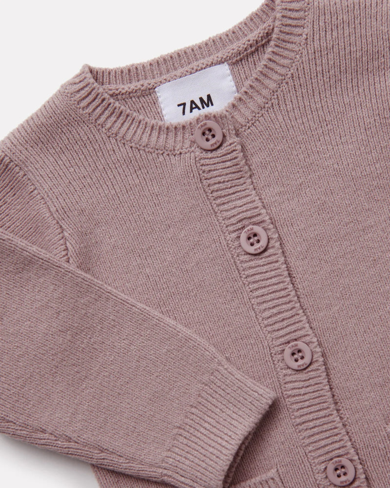 Chunk Long Sleeve Ribbed Jumpsuit | Rose Ash | 7AM-3