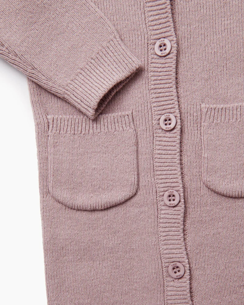 Chunk Long Sleeve Ribbed Jumpsuit | Rose Ash | 7AM-7