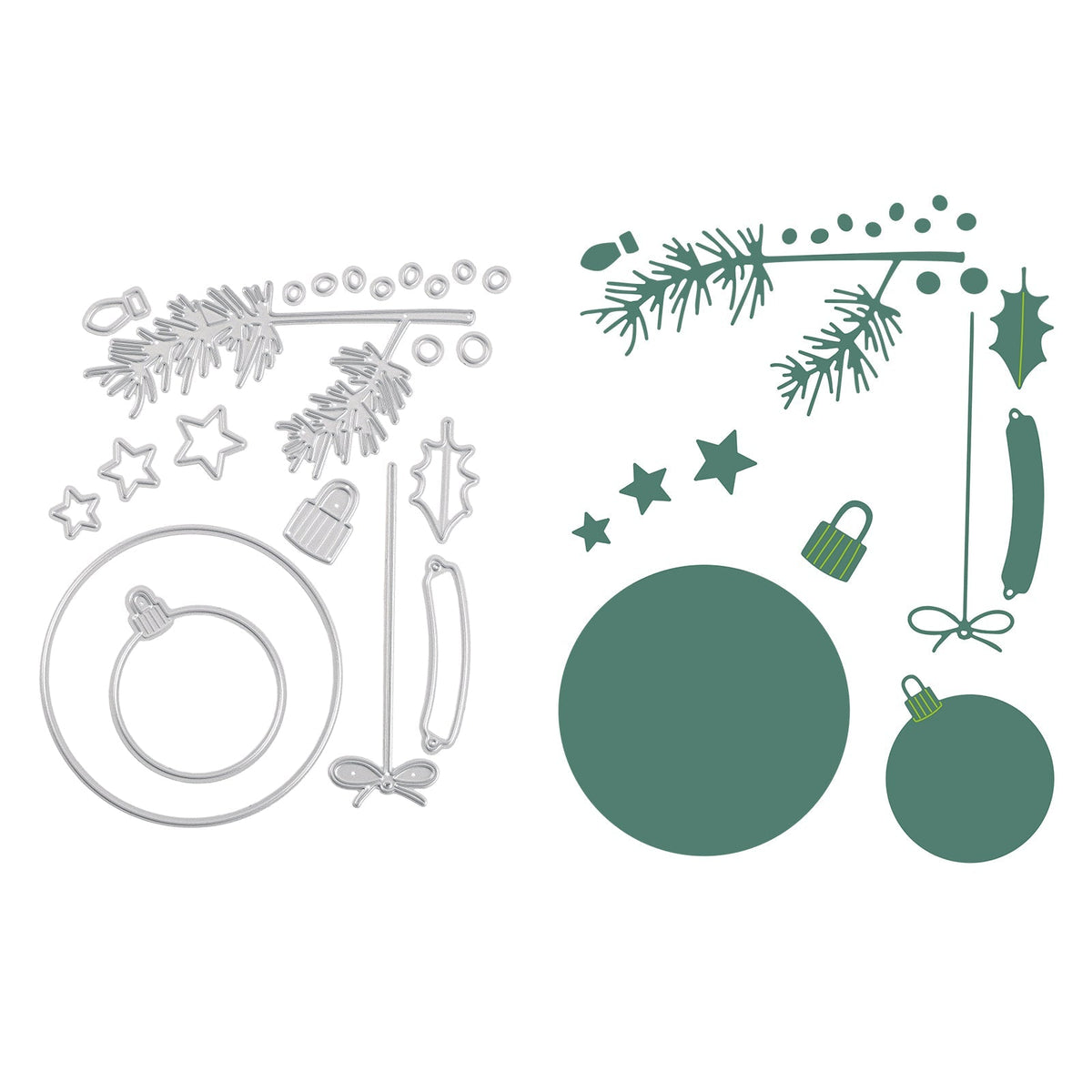 Vaessen Creative • Cutting and Embossing Dies Christmas Ornaments 15pcs-2