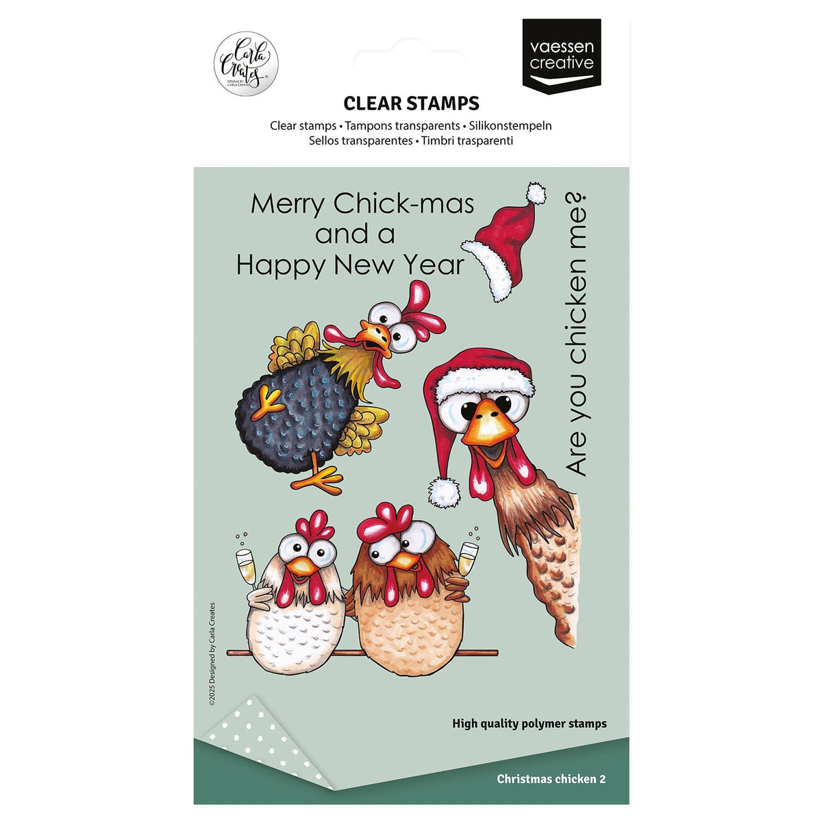 Vaessen Creative • Clear Stamps Christmas Chickens 2 10pcs-1