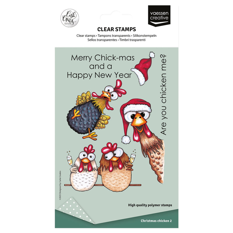 Vaessen Creative • Clear Stamps Christmas Chickens 2 10pcs-1