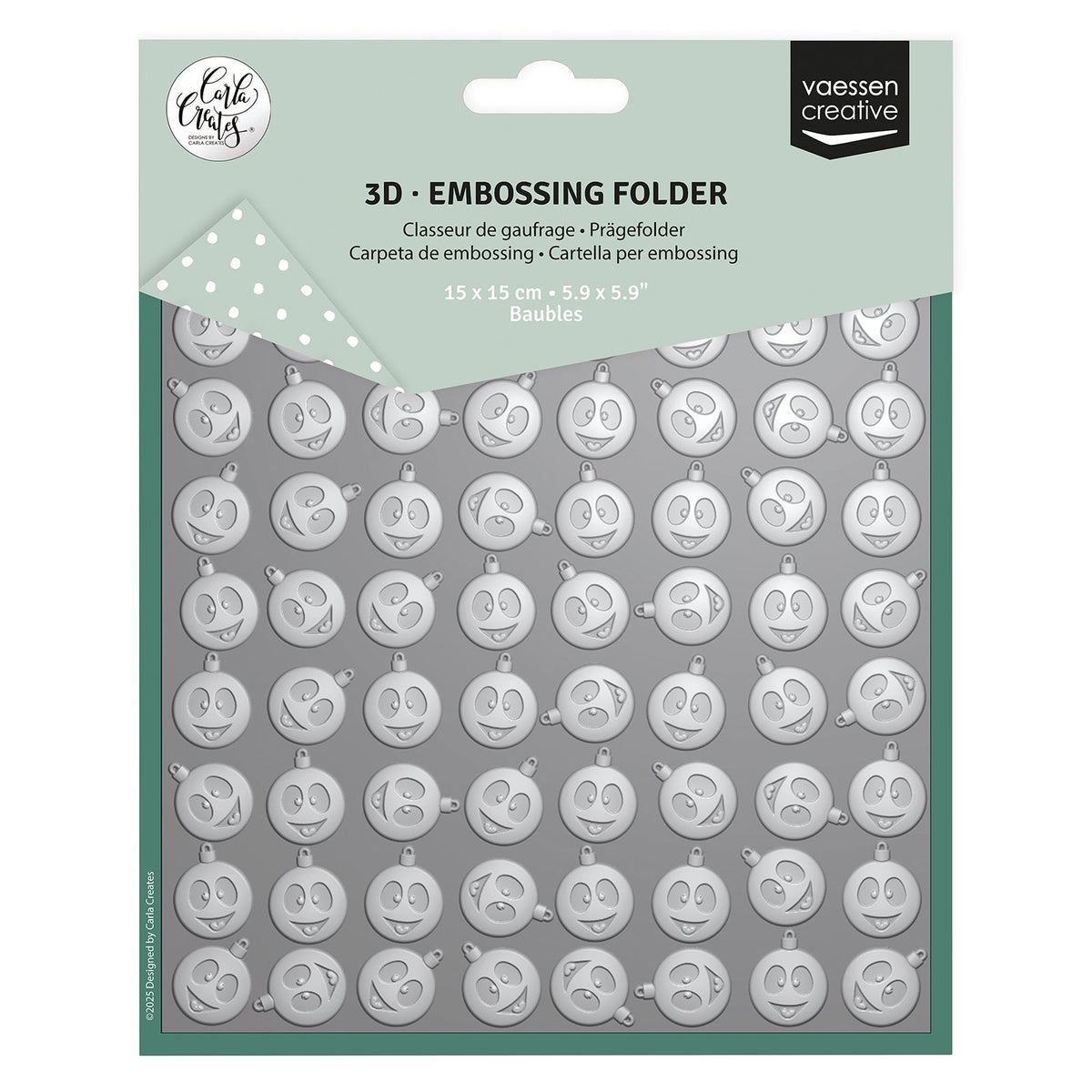 Vaessen Creative • Embossing Folder Christmas Baubles-1