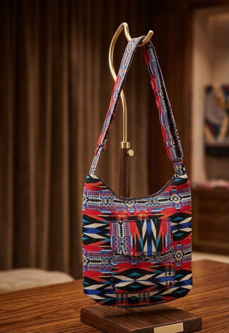 Red and Turquoise Crossbody Bag