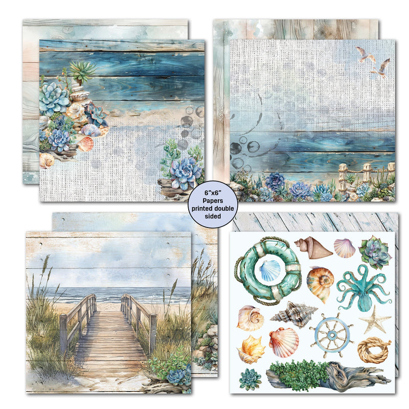 3Quarter Designs Coastal Boardwalk 6x6 Paper Pack-4
