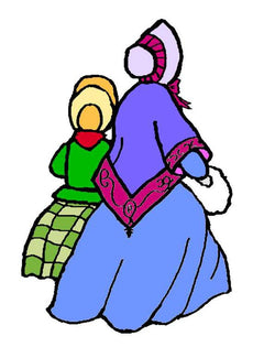 Frog's Whiskers Ink Stamp - Victorian Mother & Daughter-1