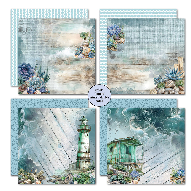 3Quarter Designs Coastal Boardwalk 8x8 Paper Pack-2