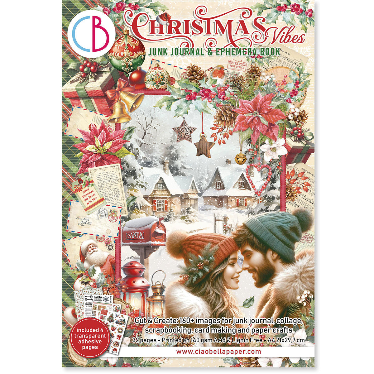 Christmas Vibes Junk Journal & Ephemera Book A4 32/pkg-1