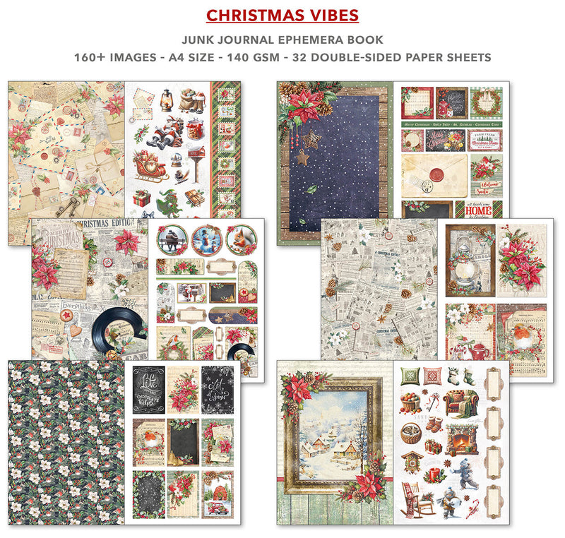 Christmas Vibes Junk Journal & Ephemera Book A4 32/pkg-2