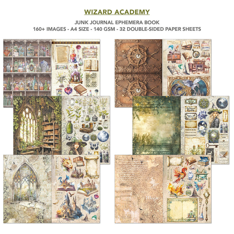 Wizard Academy Junk Journal & Ephemera Book A4 32/Pkg-2