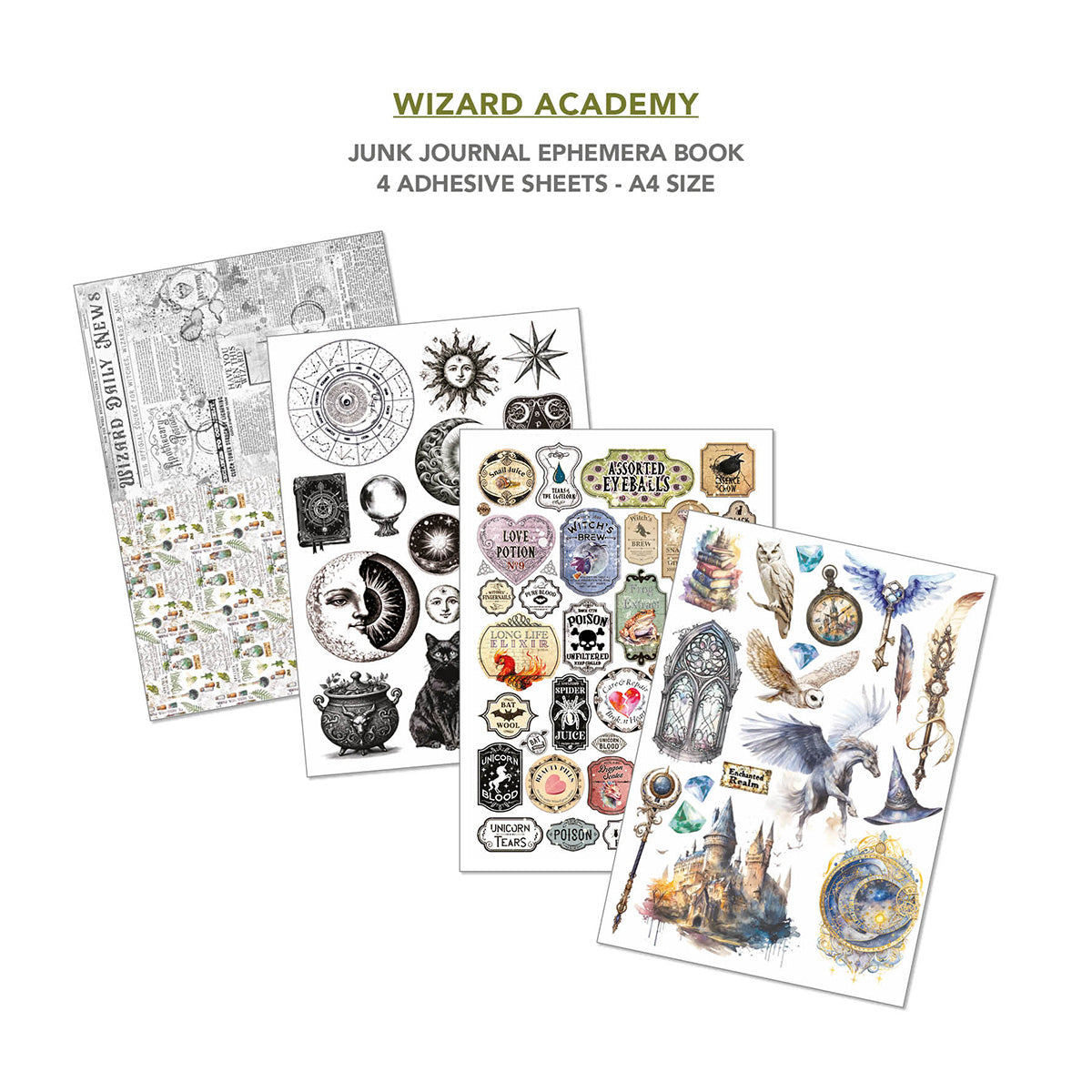Wizard Academy Junk Journal & Ephemera Book A4 32/Pkg-5