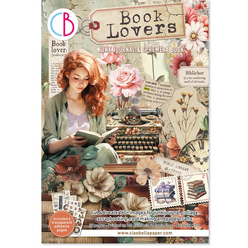Book Lovers Junk Journal & Ephemera Book  A4 32/Pkg-1