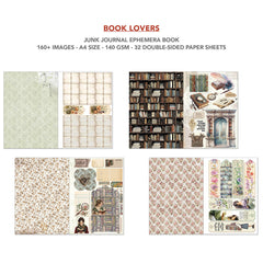 Book Lovers Junk Journal & Ephemera Book  A4 32/Pkg-4