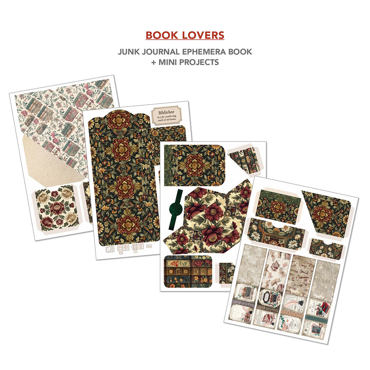 Book Lovers Junk Journal & Ephemera Book  A4 32/Pkg-6