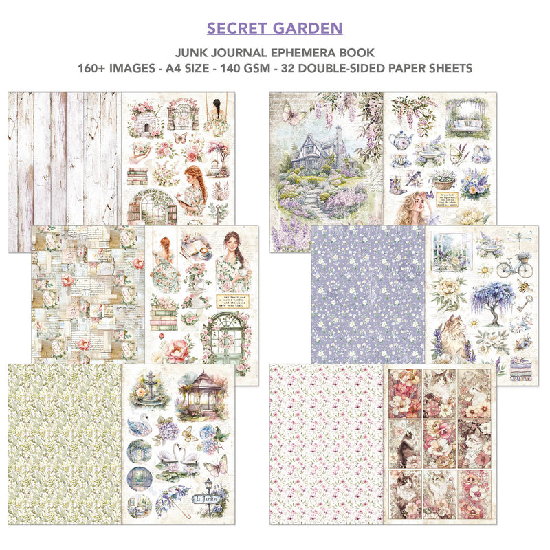 Secret Garden Junk Journal & Ephemera Book A4 32/Pkg-2