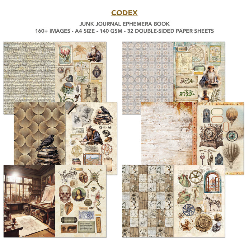 Codex Junk Journal & Ephemera Book A4 32/Pkg-2