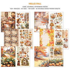 Hello Fall Junk Journal Ephemera Book A4 32/Pkg-3