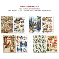 Hot Cocoa & Holly Junk Journal Ephemera Book A4 32/Pkg-4