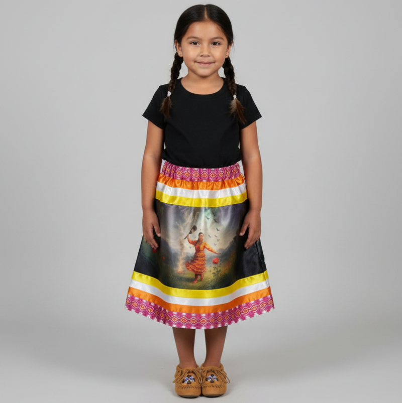 Satin Infants Dancing of Wind Ribbon Skirt-8