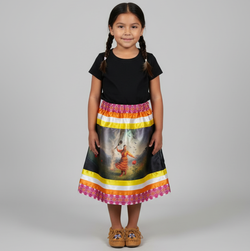 Satin Infants Dancing of Wind Ribbon Skirt-8