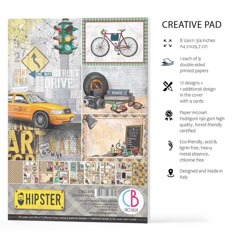 Ciao Bella Hipster Creative Pad A4 9/Pkg-7