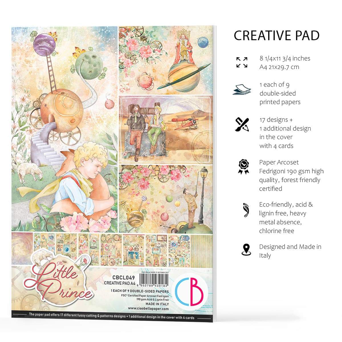 Ciao Bella The Little Prince Creative Pad A4 9/Pkg-7