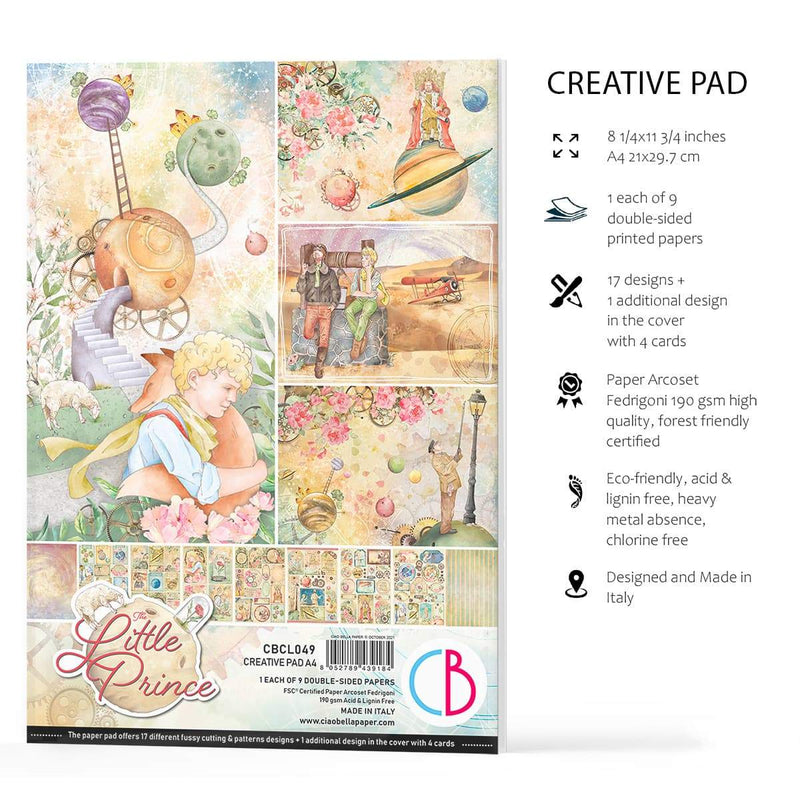 Ciao Bella The Little Prince Creative Pad A4 9/Pkg-7
