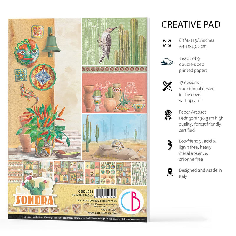 Ciao Bella Sonora Creative Pad A4 9/Pkg-16