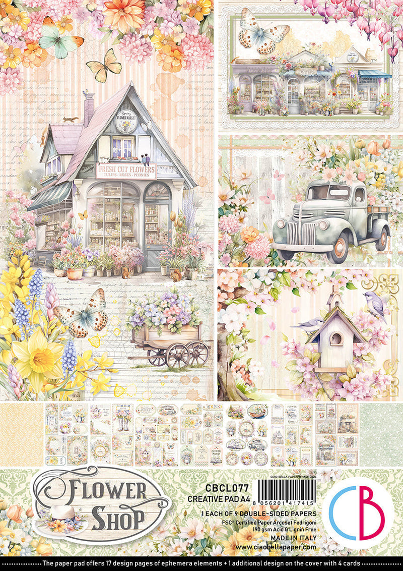 Bloc creativo Flower Shop A4, 9 unidades-1