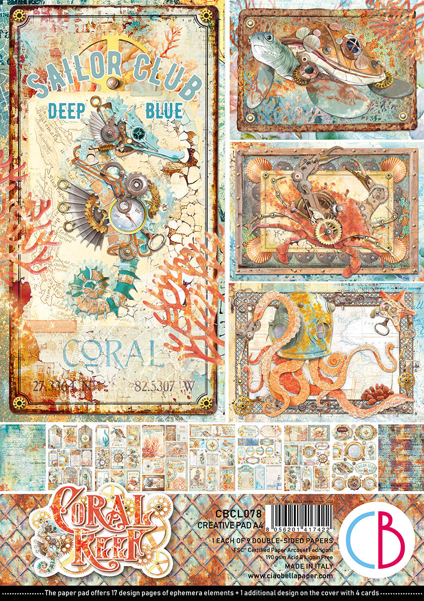 Coral Reef Creative Pad A4 9/Pkg-1