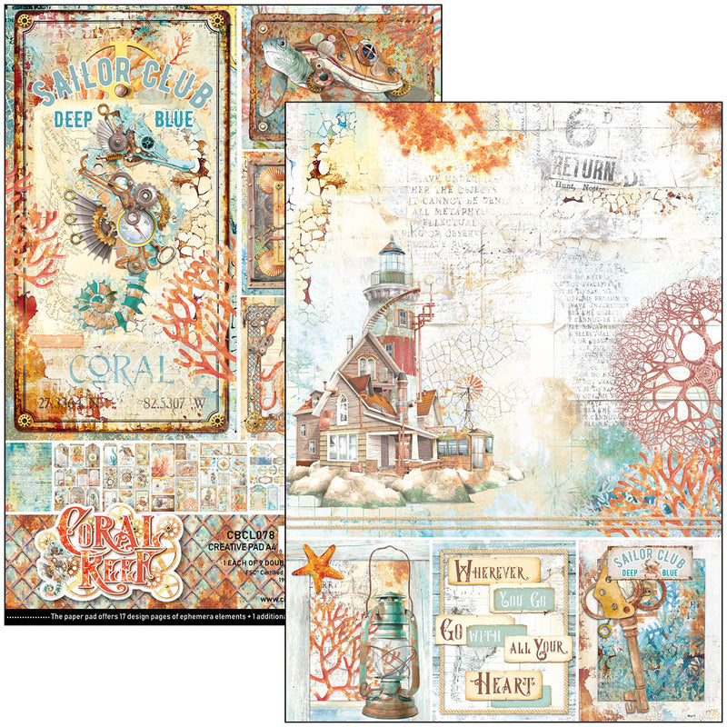 Coral Reef Creative Pad A4 9/Pkg-2
