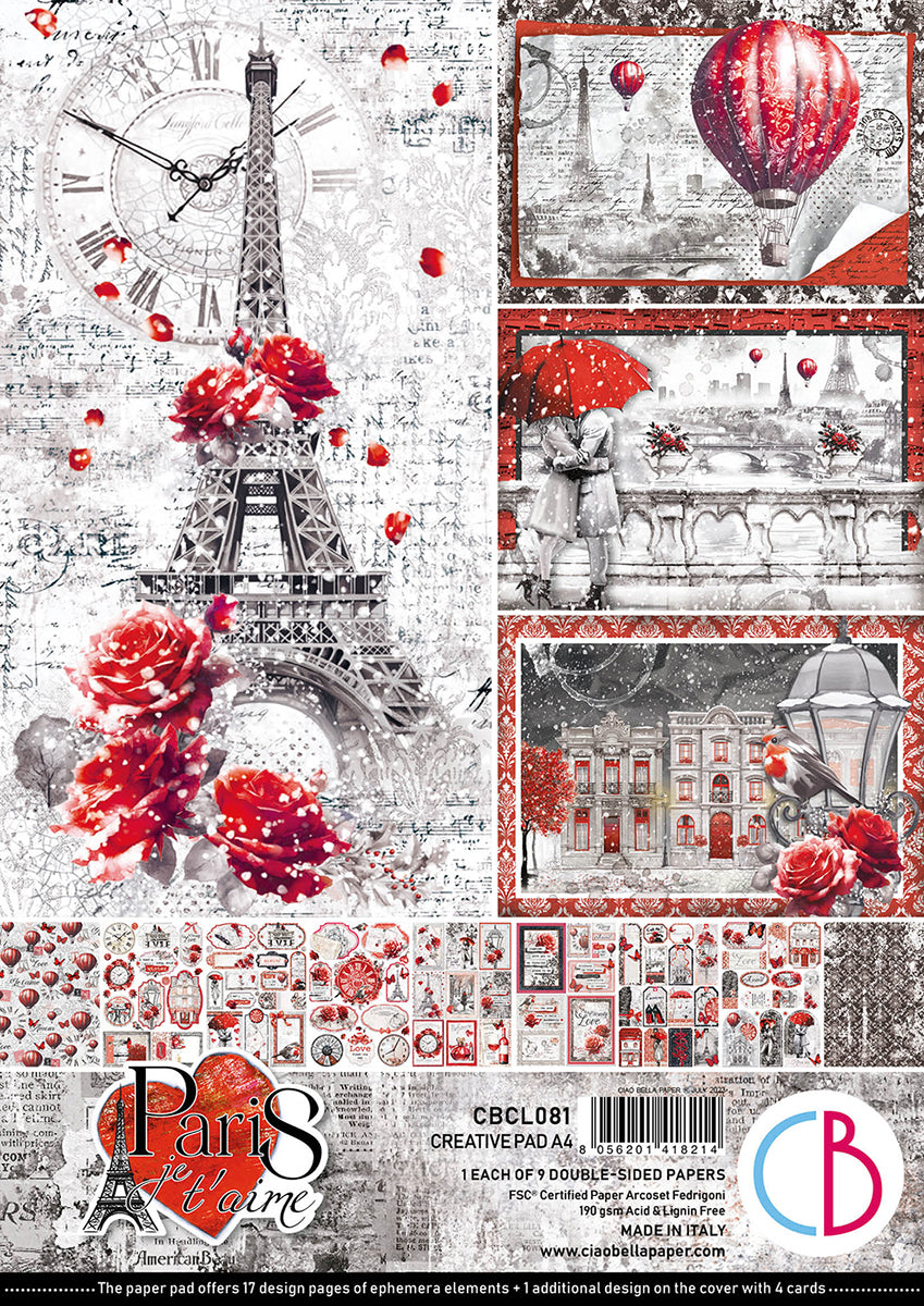 Paris Je t’aime Creative Pad A4 9/Pkg-1