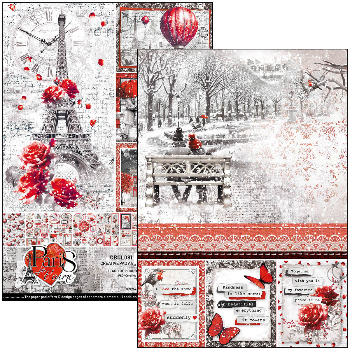 Paris Je t’aime Creative Pad A4 9/Pkg-2
