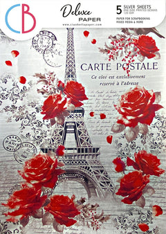 Deluxe Paris Je t’aime Papier Argent A4 5/Paquet-1